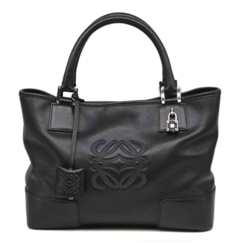 Loewe Amazon Anagraph Fusta Leather Handbag Black